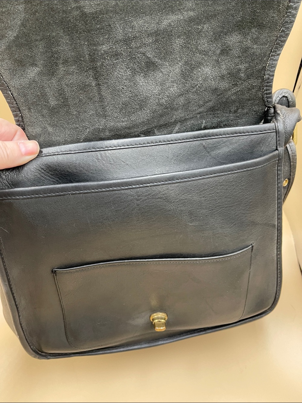 Coach Vintage Black Leather Shoulder Saddle Bag Made in NY USA RARE 5812 - Picture 3 of 11